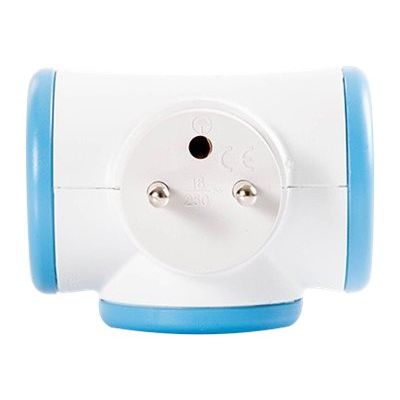 WATT & CO - multiprise triplite rotative - blanc/bleu