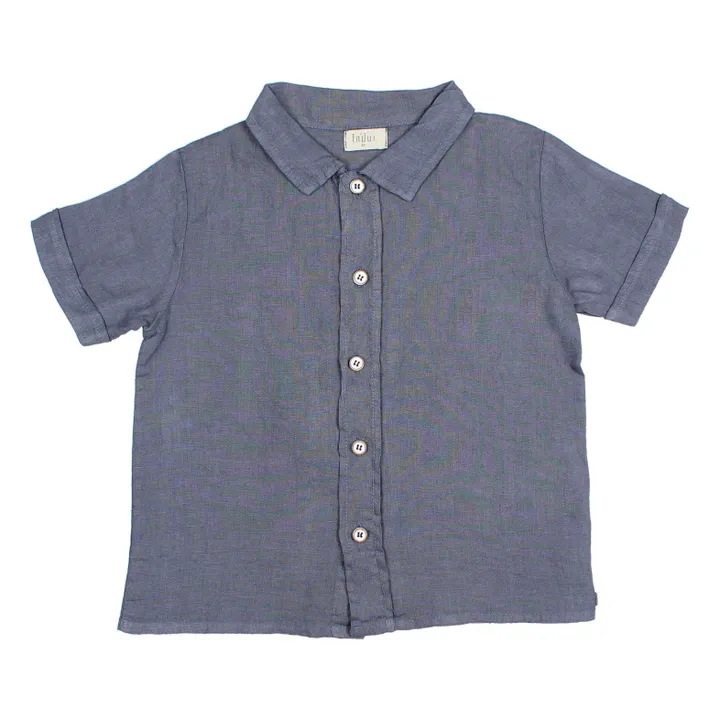 Búho Chemise Unie Lin | Bleu marine