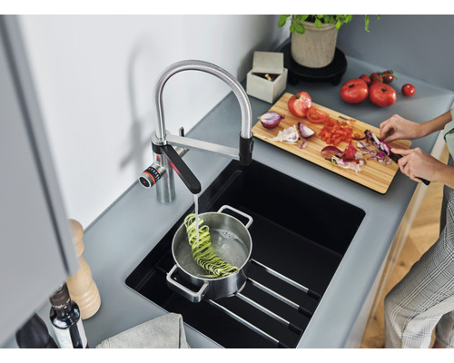 Blanco keukenkraan met filterfunctie en kokend heet water DRINK.HOT EVOL-S PRO geborsteld roestvrij staal 526310