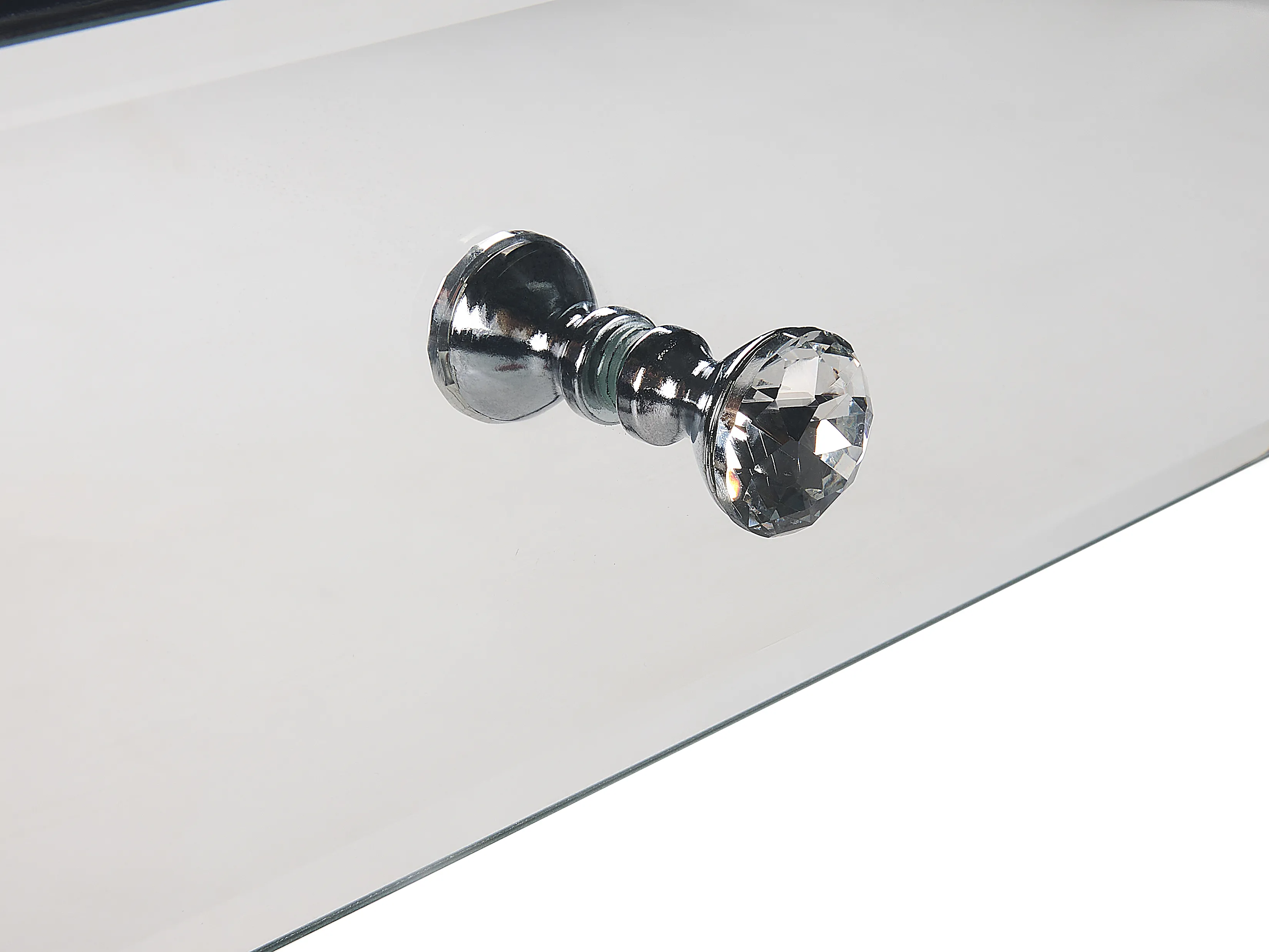 Salontafel NESLE Spiegelend zilver met opbergruimte