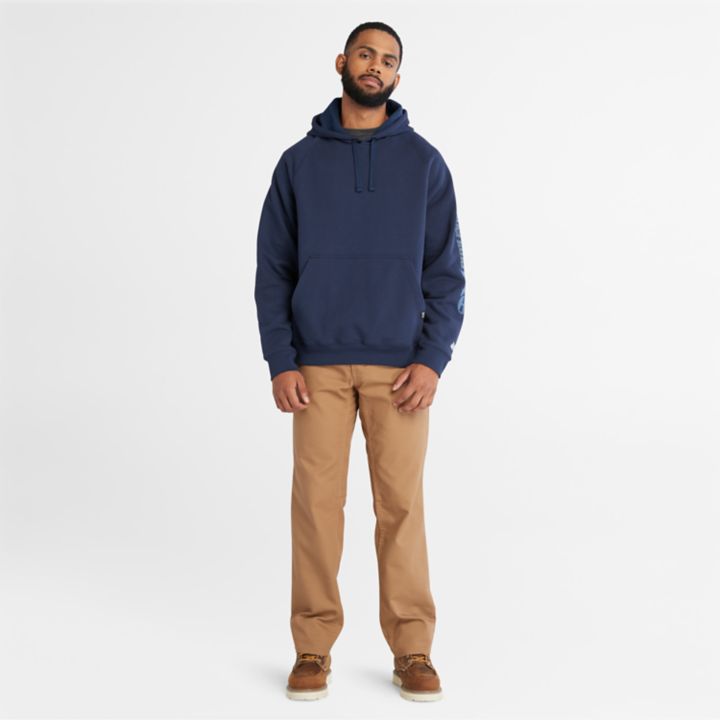 Moletom com capuz Timberland PRO Hood Honcho Sport para homens na cor azul marinho.