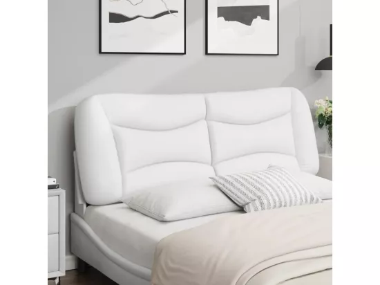 Coussin de tête de lit blanc 140 cm similicuir