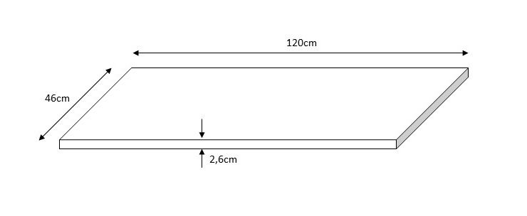 Fontana Rovigo badmeubel toppaneel 120x46cm walnoot