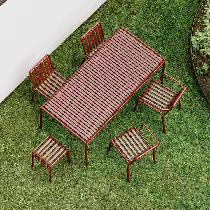 HAY - Palissade Tisch   4x Chair, anthrazit