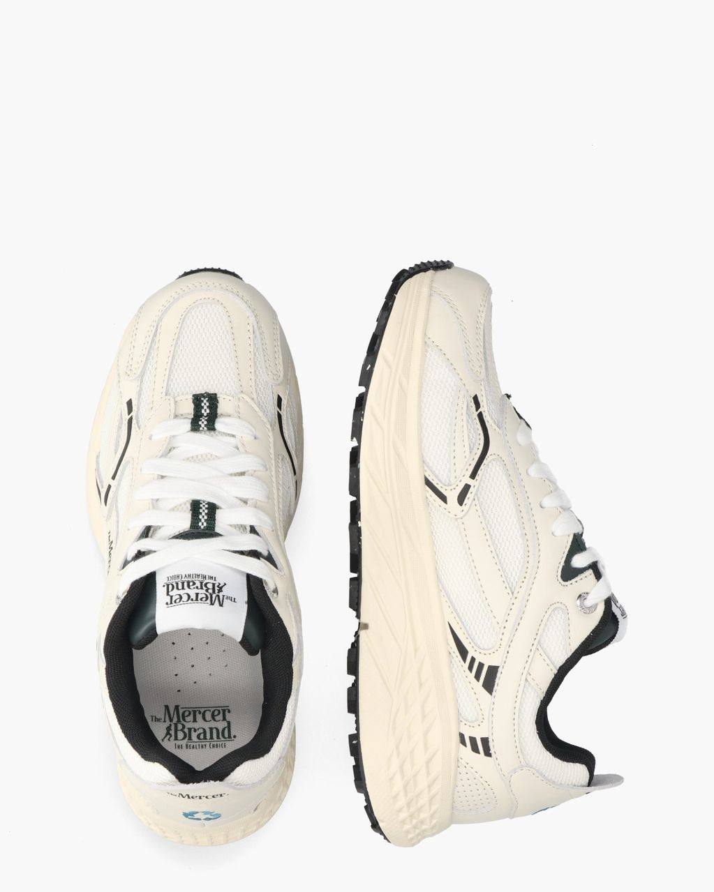 Mercer Amsterdam The Re-Run Max Nappa Off-White/Zwart Damessneakers