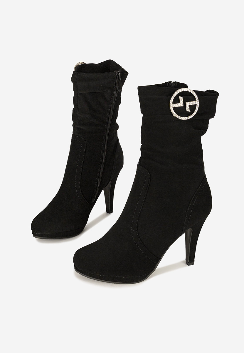 Bottines à talon fin noires Lunavira