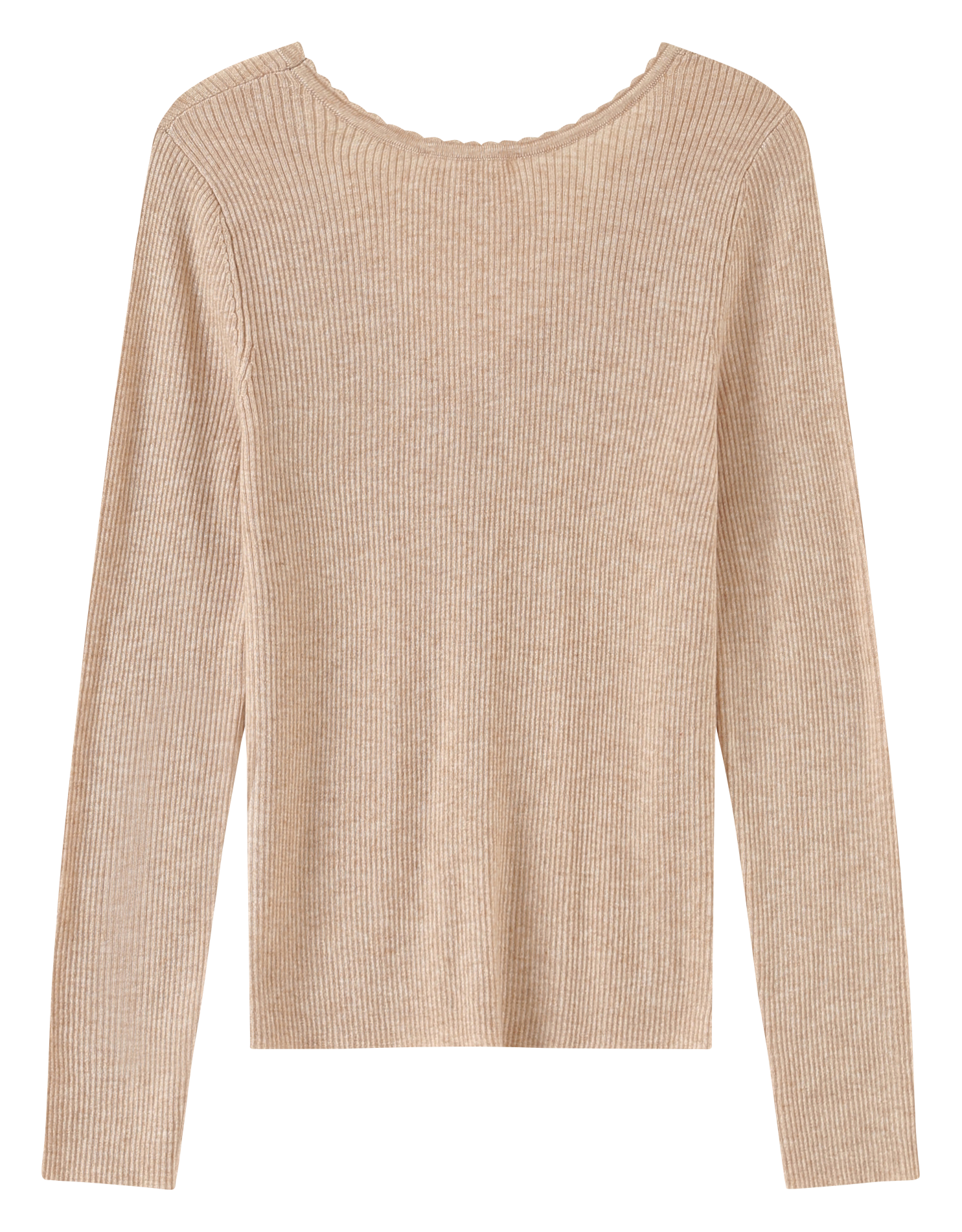 LAFAYETTE - Gilet col V en maille mélangée | Beige