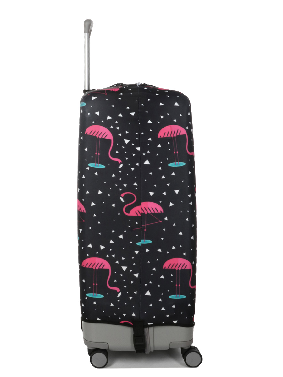 Housse de valise Periea Black with Pink Flamingos XL