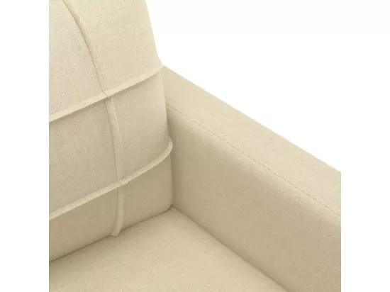 Canapé à 2 places Crème 140 cm Tissu