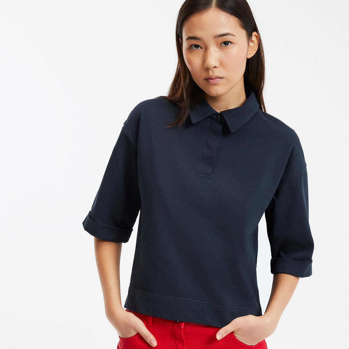 COLEÇÕES LA REDOUTE<br>Camiseta de manga curta com gola polo