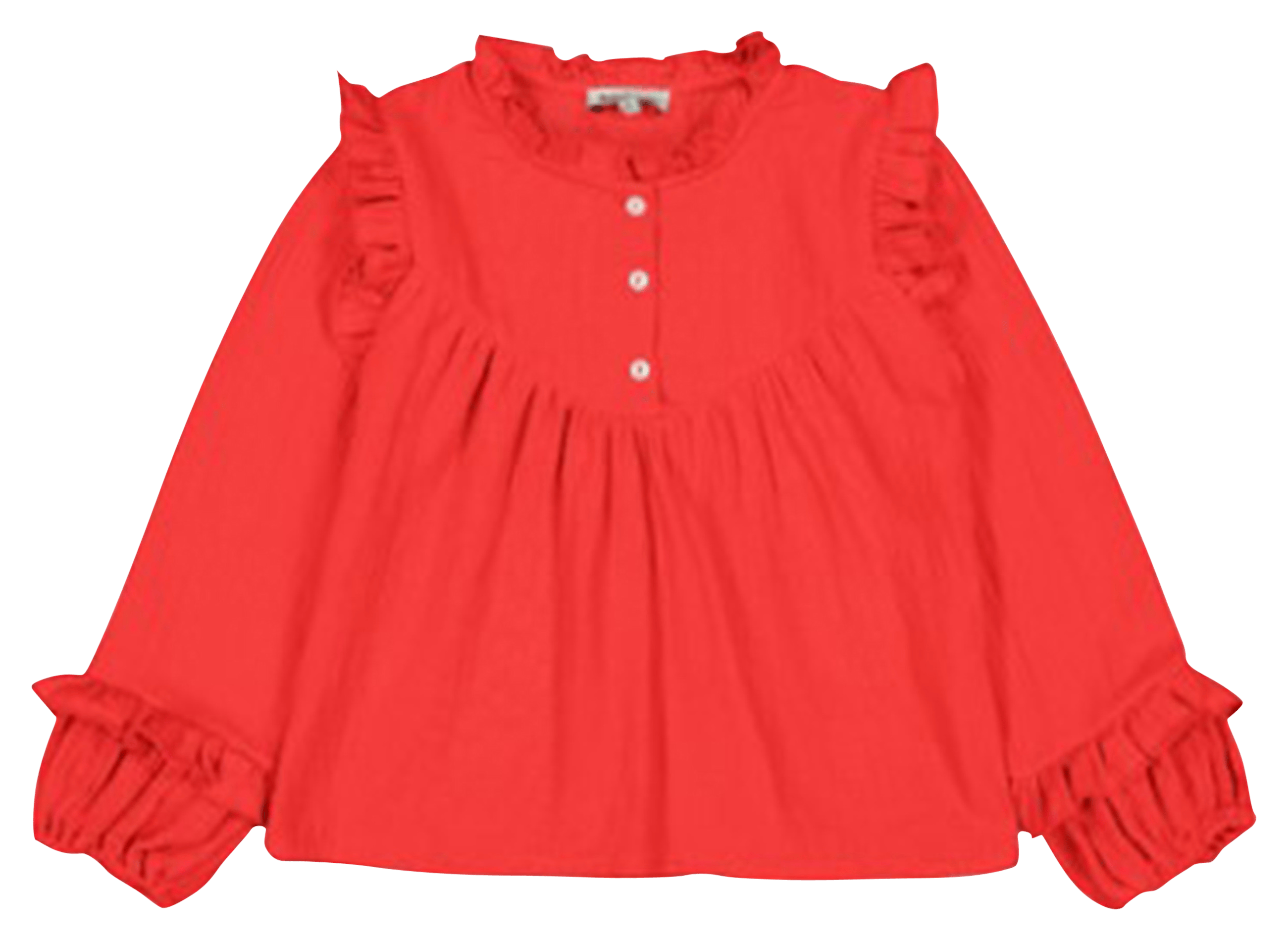 ROSA - Blouse col rond en gaze de coton bio| Rouge