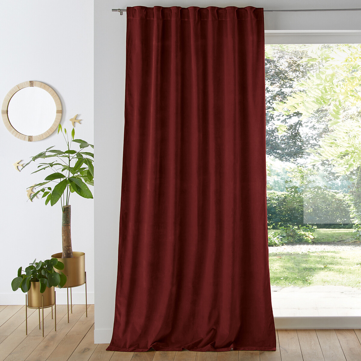LA REDOUTE INTERIEURS<br>Cortina térmica em veludo com laços ocultos, Veludo