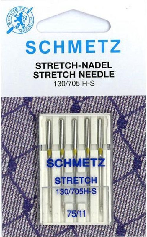 SCHMETZ - Stretchnaalden - 5 Stuks - Geschikt Voor Naaimachines - Plat Kolf