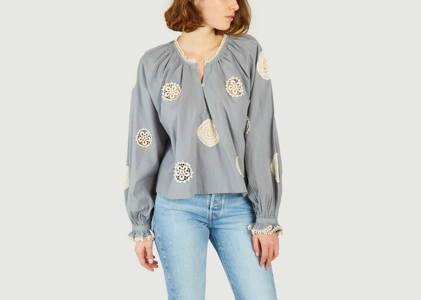 Blouse avec motif ajouré Loretta Skall Studio
