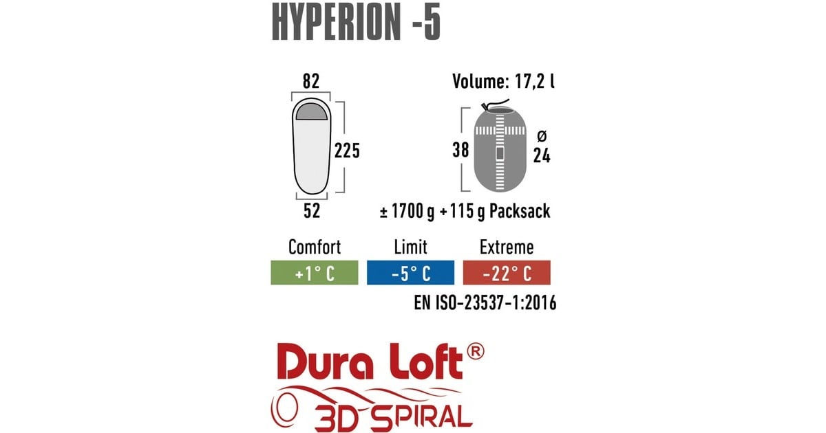 High PeakHyperion -5 slaapzak  (Donkerrood/grijs)