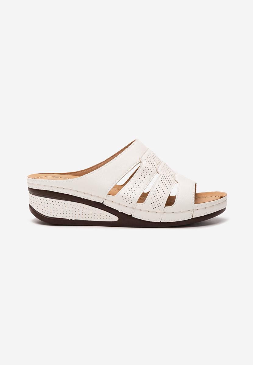 Mules compensées femme blancs Deneen