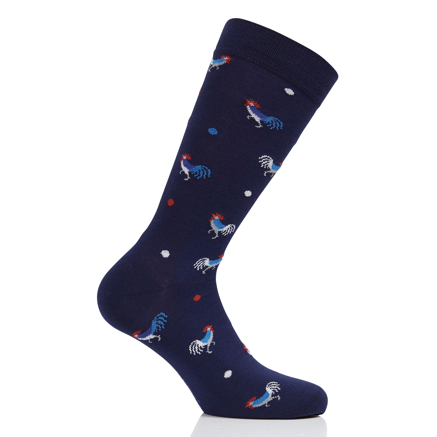 Chaussettes à motifs coqs en coton mélangé | Bleu