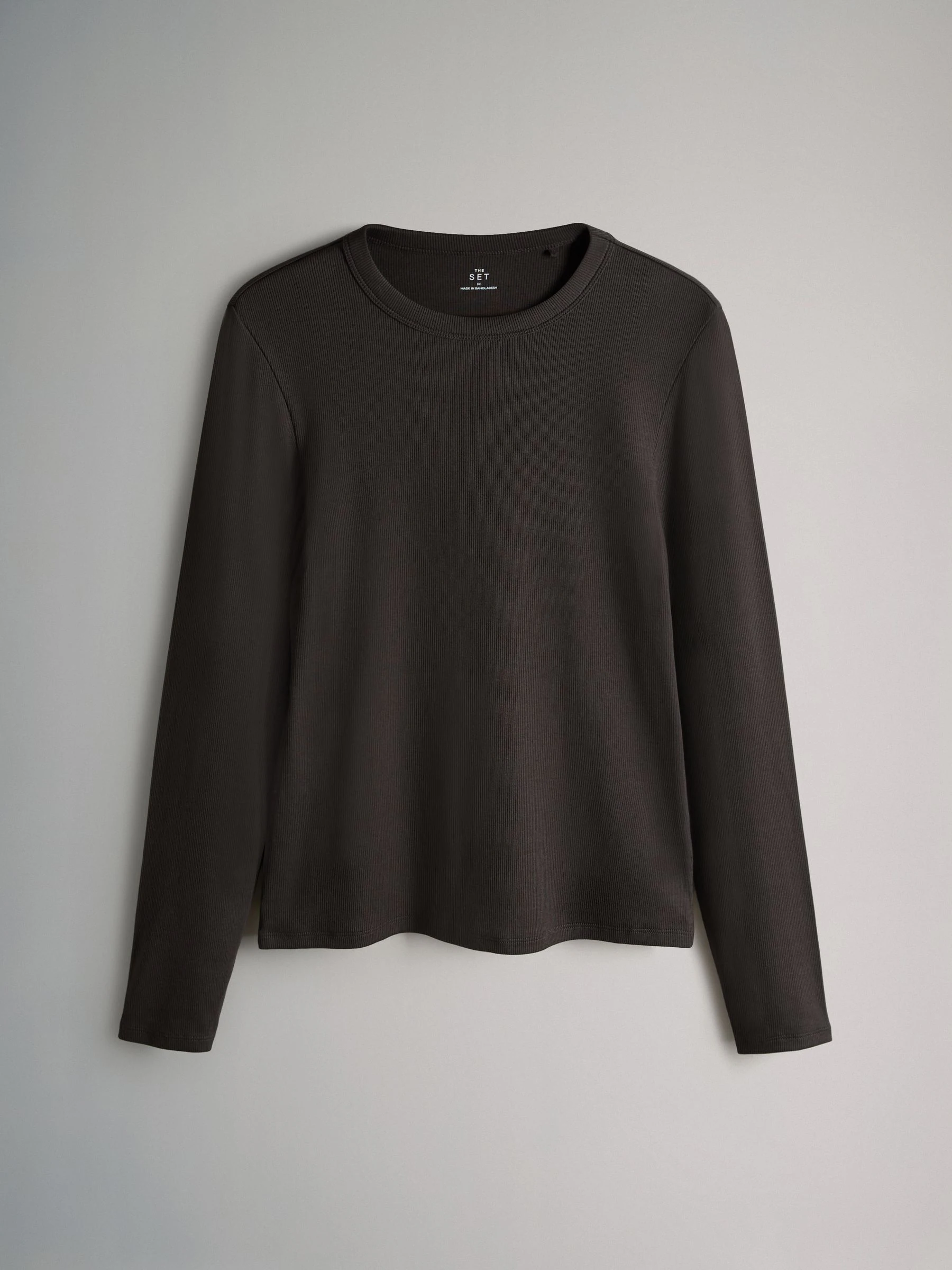 Black/Animal/Chocolate Brown/Taupe Brown - The Set van 4 geribde T-shirts met lange mouwen