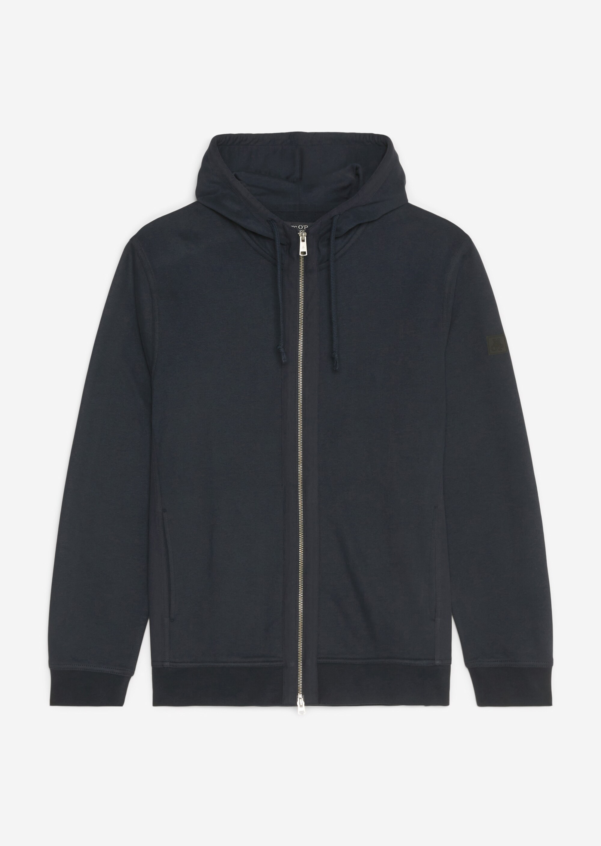 Kapuzen-Sweatjacke regular mit Herringbone-Einsätzen