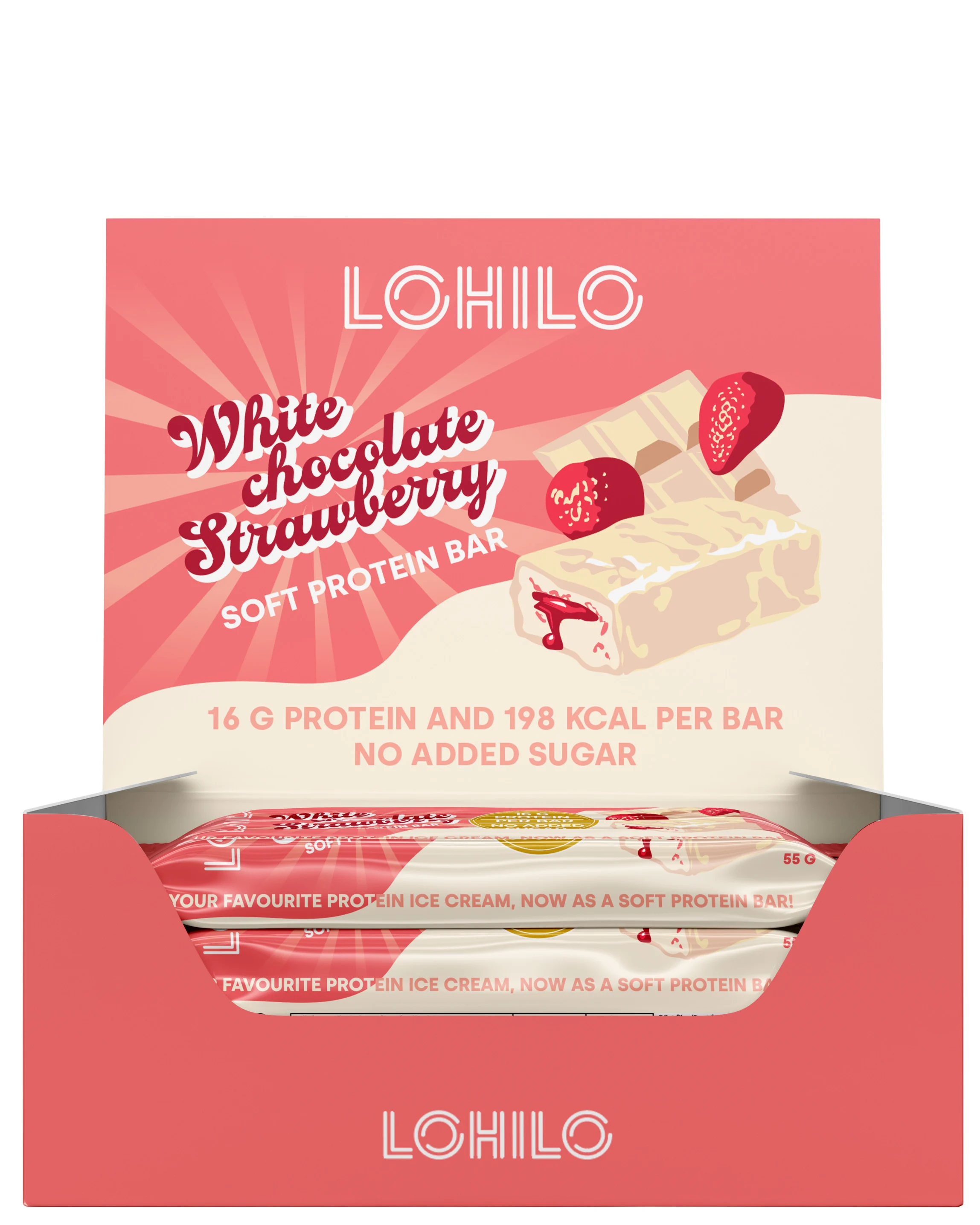 Lohilo Proteinbar White Chocolate Strawberry 12x55g