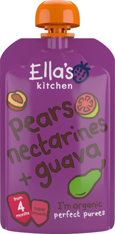 Ella’s Kitchen Pears nectarines & guava 4+ kn ijpzakje bio (120 gr)