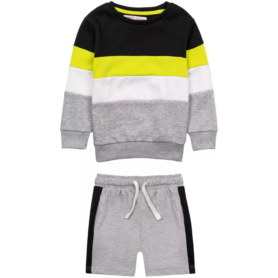 MINOTI Sweatshirt und Shorts im Set SchwarzGrau
