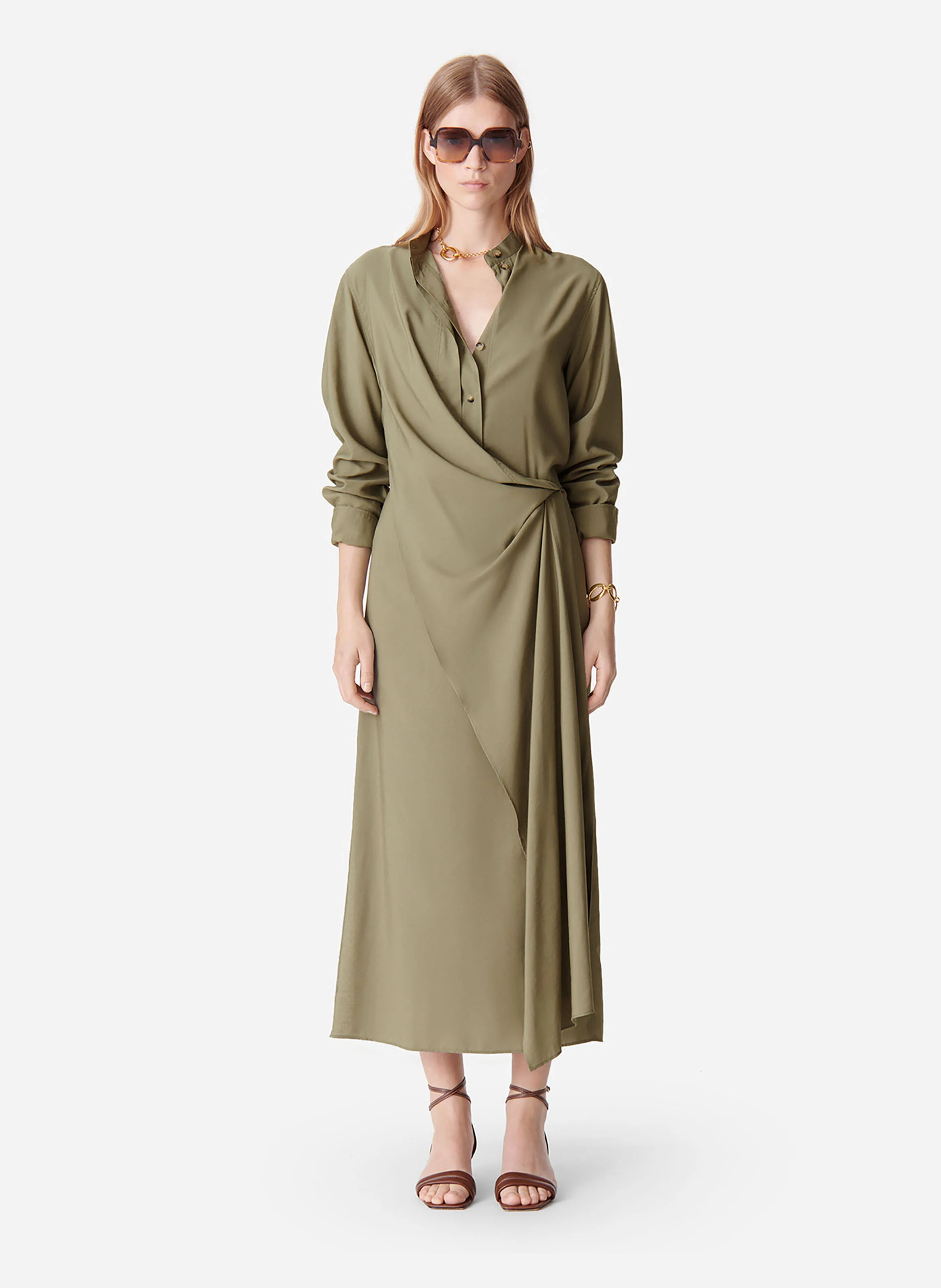 DOLMEN - Robe longue à col rond | Vert