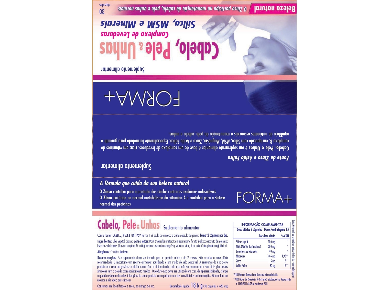 SUPLEMENTO FORMA  CABELO E UNHAS 30 CAPS