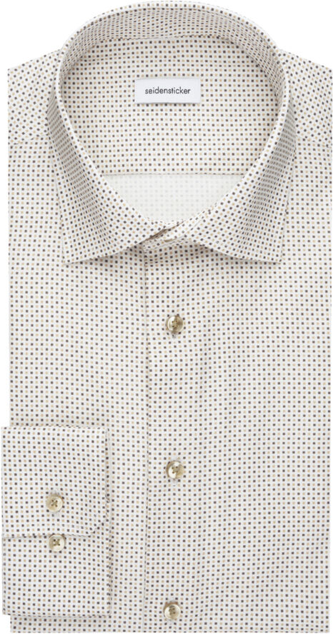 Seidensticker Business Shirt Slim Long sleeve Kent-Collar Print Grey