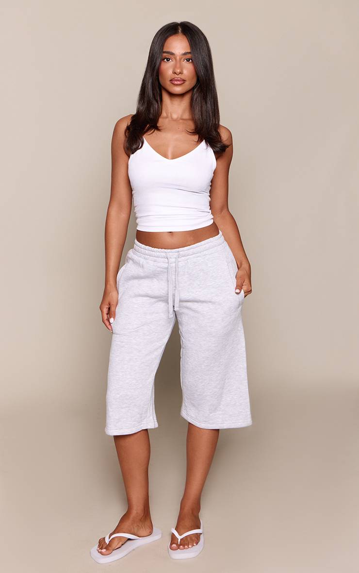 Gris Cendré Short De Jogging Petite Taille Avec Détails Graphiques Et Cordon De Serrage À La Taille