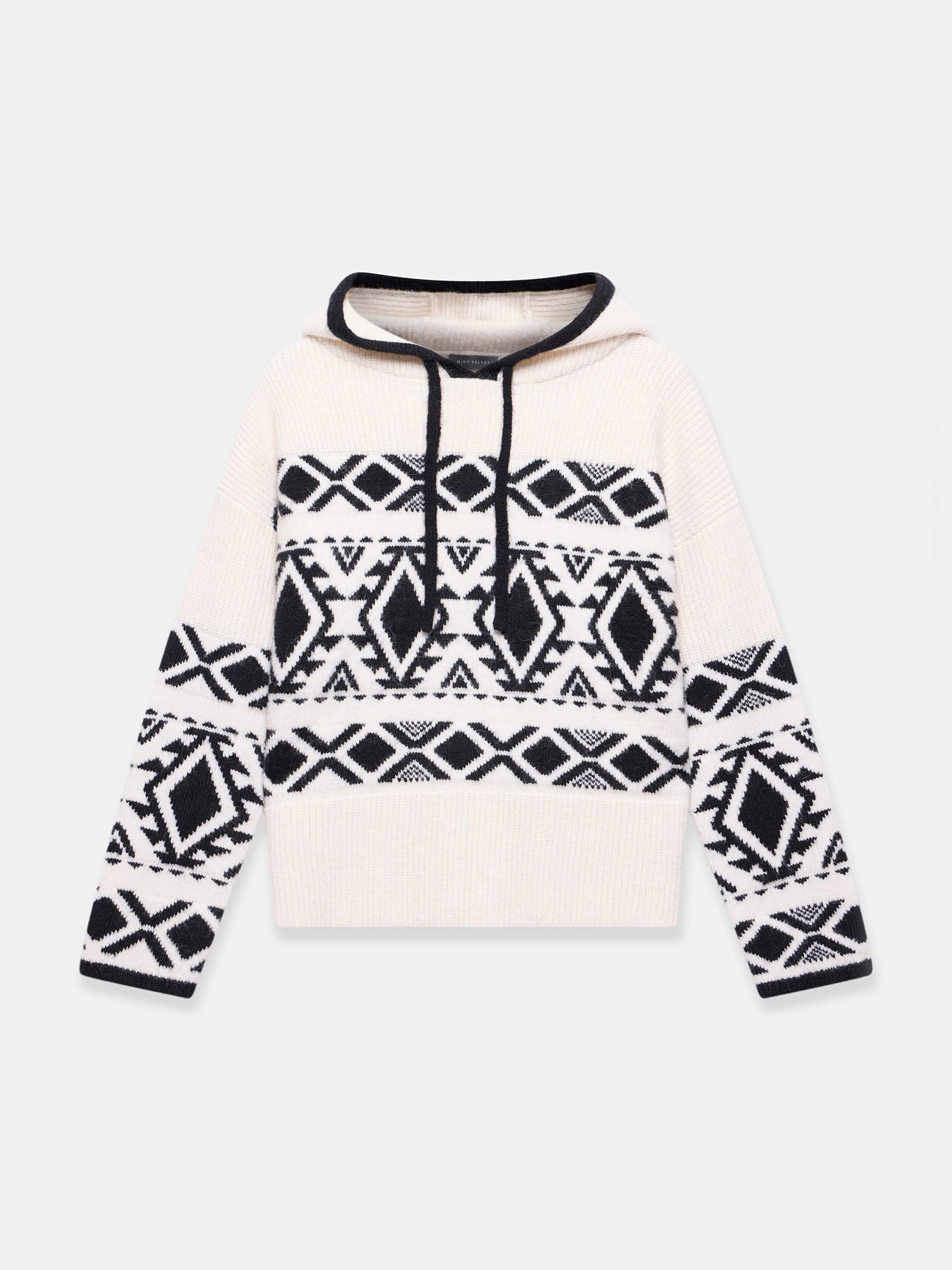 Mint Velvet Fair Isle Knit Hood Jumper