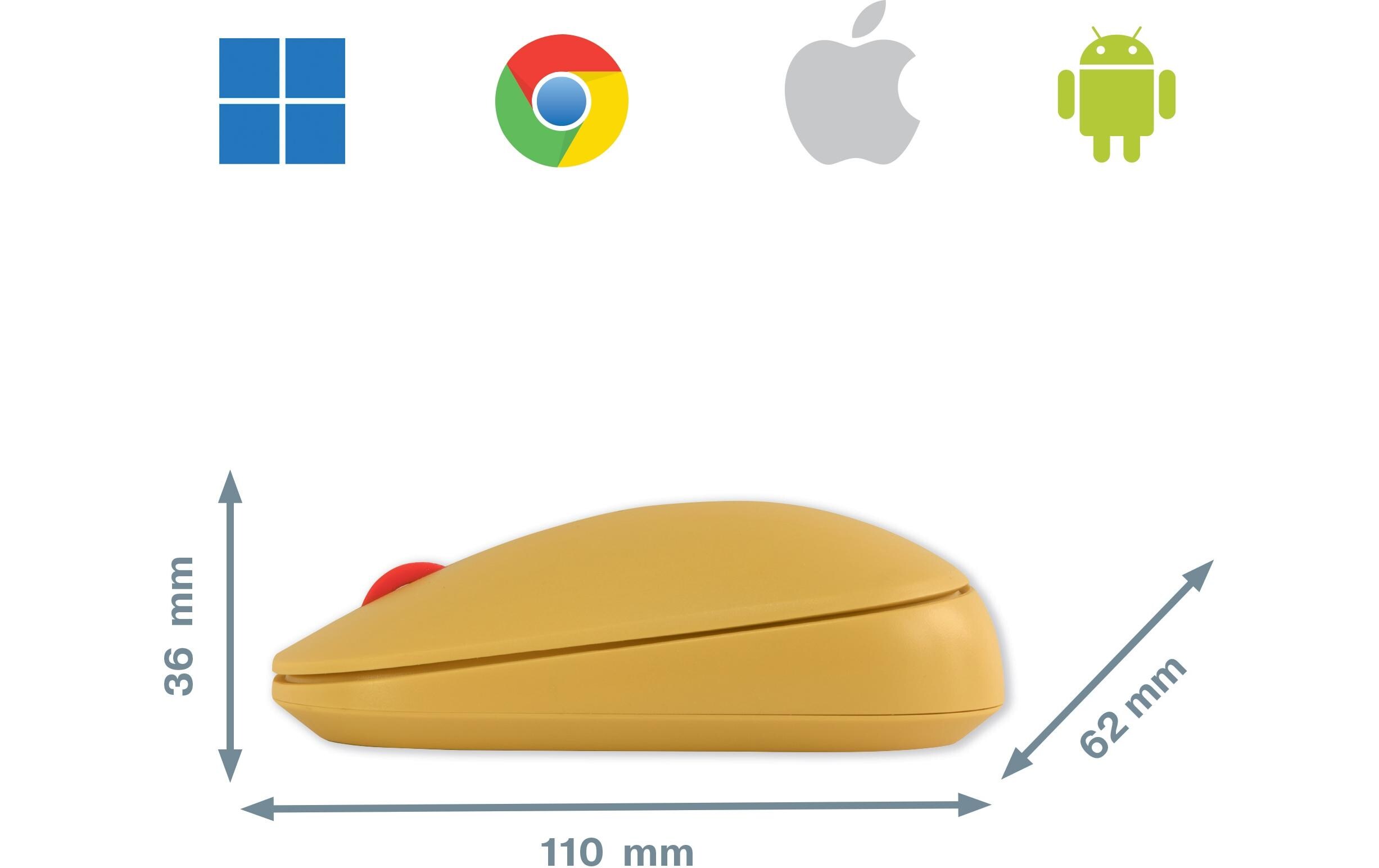 Maus Cosy Kabellose Warmes GelbDual Kabellose Computermaus