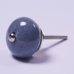 Keramik Möbelknopf, handglasiert, blau/grau, Ø 3,5 cm günstig bestellen