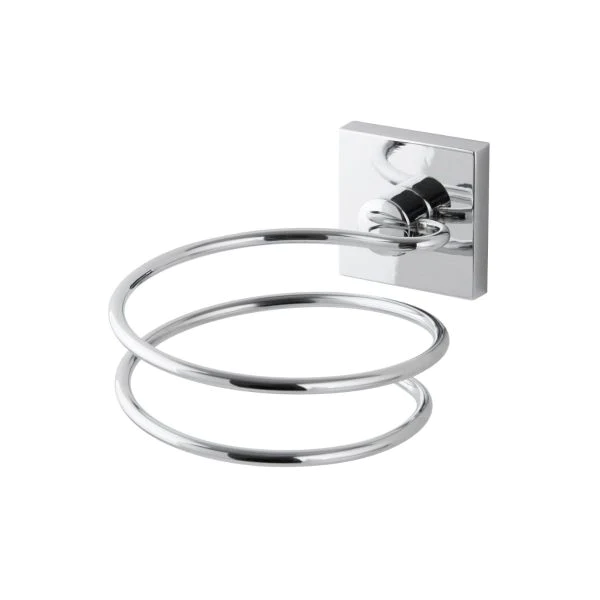 Support sèche cheveux en zinc gris chromé Mare Fackelmann