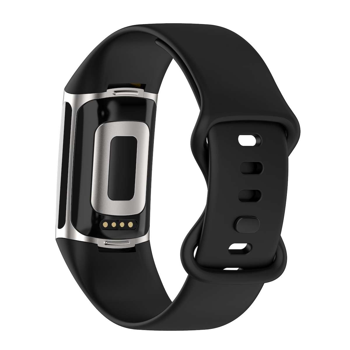 Silikonarmbånd for Fitbit Charge 5 og Charge 6 Sort S