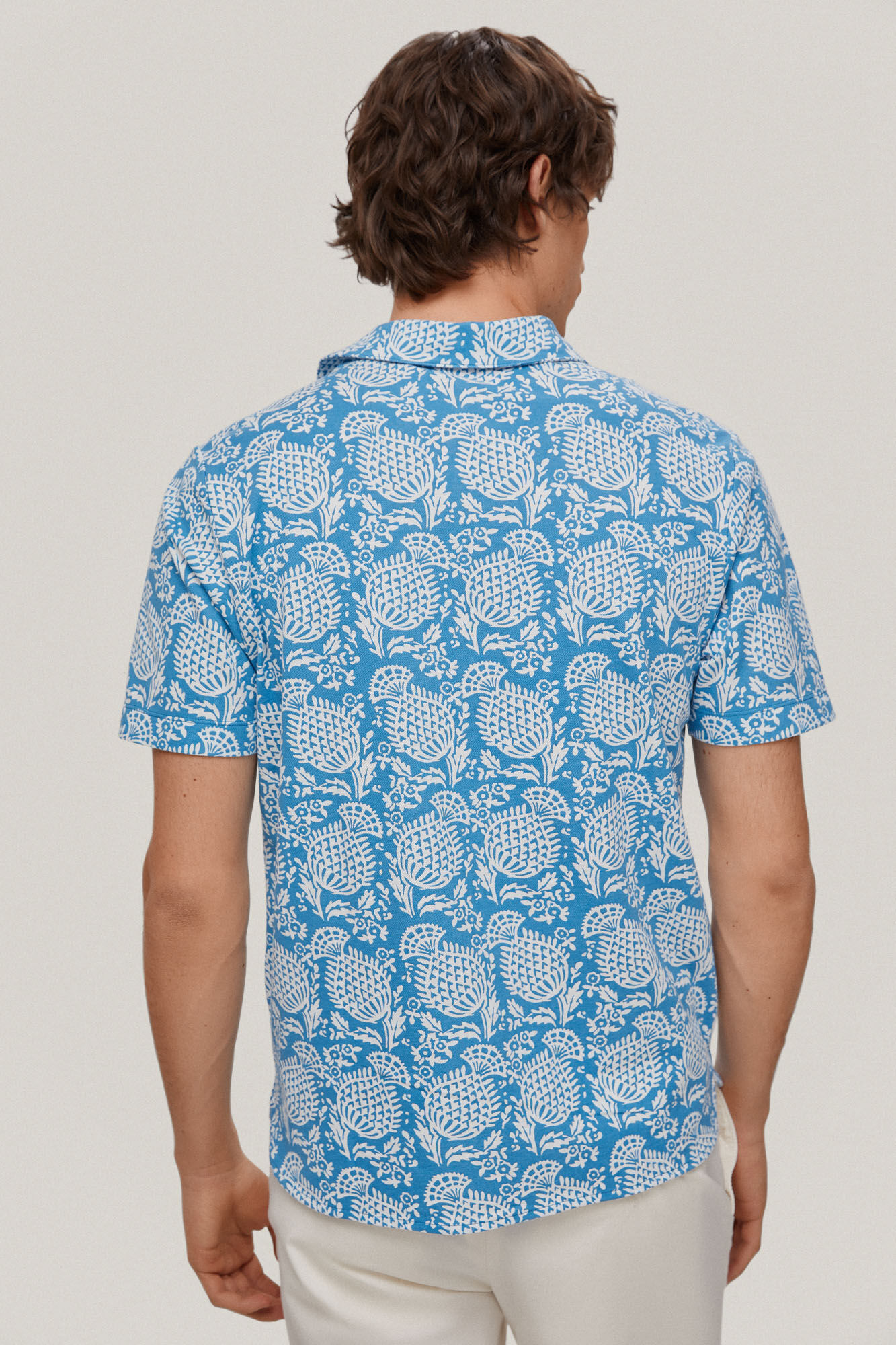 Camisa polo estampada - Azul