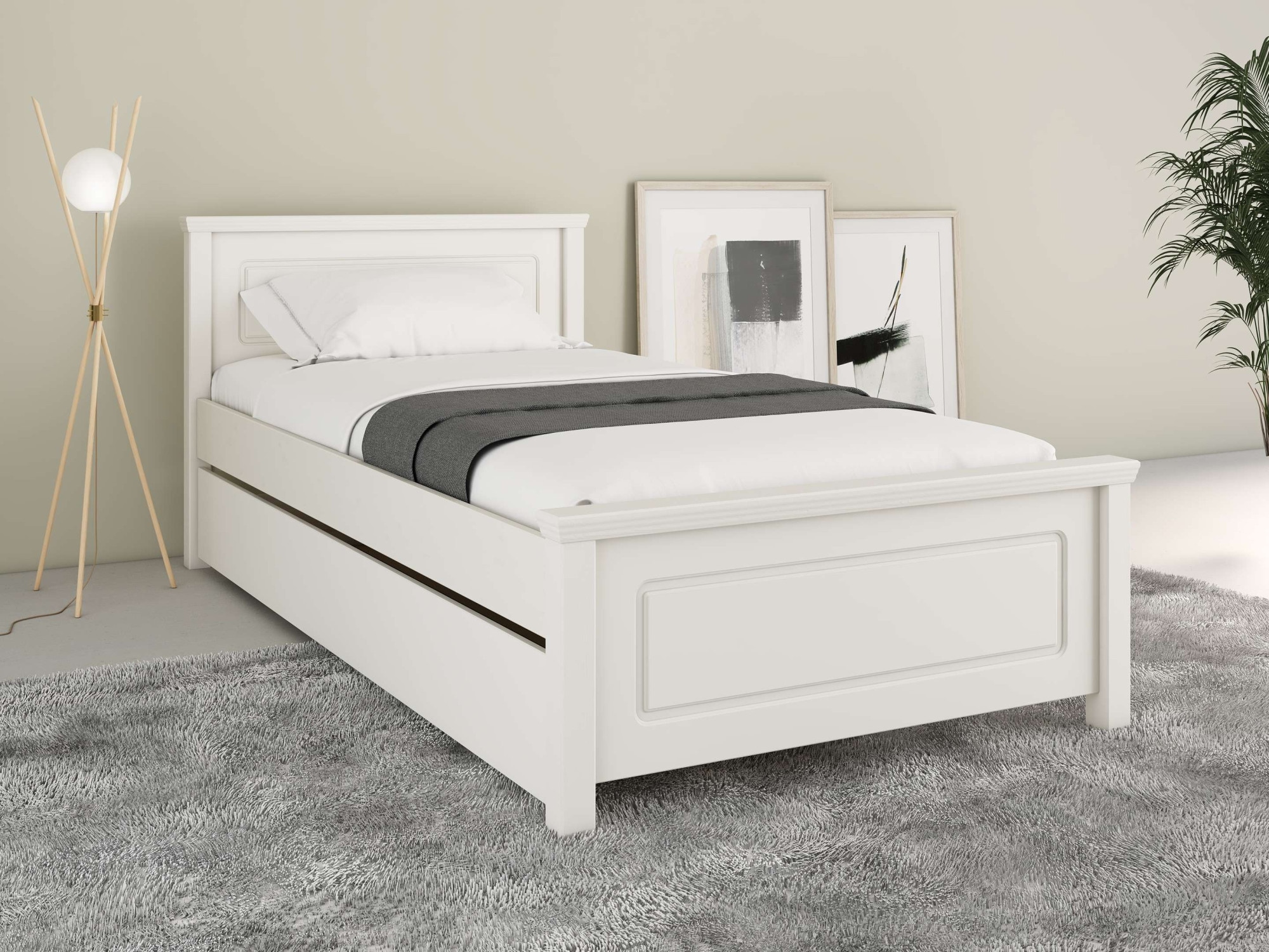 Home affaire Bett »Svea, Komforteinstiegshöhe und Breite, auch für Senioren geeignet« H/B/L ca.  86/100/200 cm,  Belastbarkeit 170KG! Schublade optional, Massivholz, mit Lattenrost