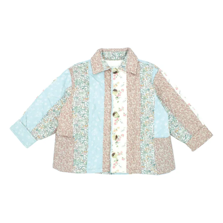 Esther Veste Cardi Chore Patchwork Fibres Recyclées | Vert