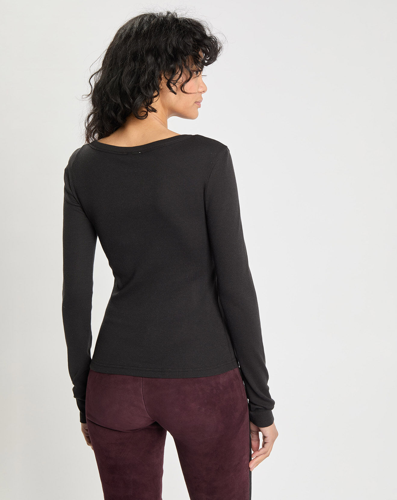 Tommy Hilfiger T-Shirt slim Henley noir