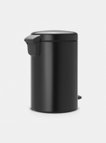 NewIcon Pedaalemmer, 12 liter, kunststof binnenemmer - Matt Black