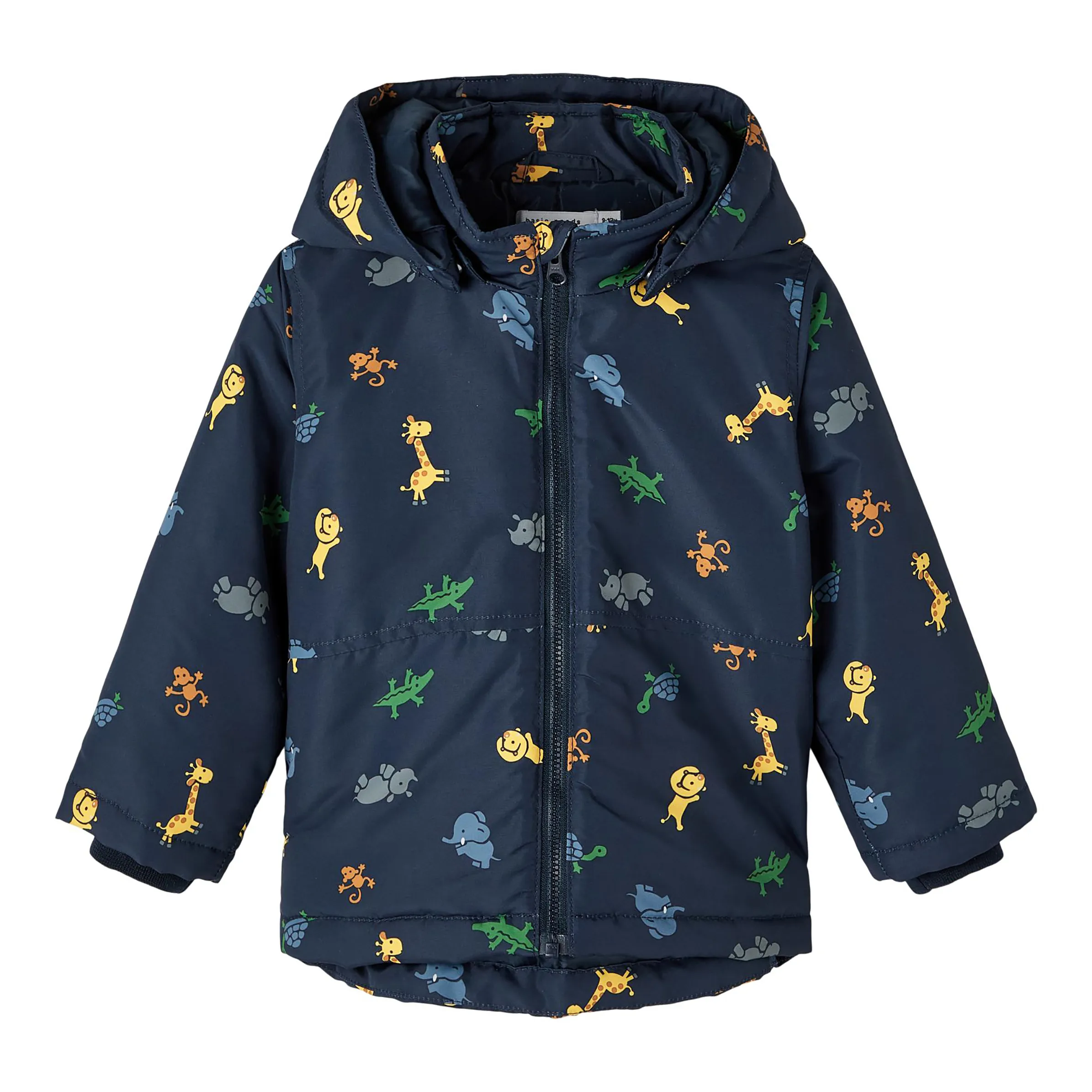 Jungen Steppjacke mit abnehmbarer Kapuze und Alloverprint