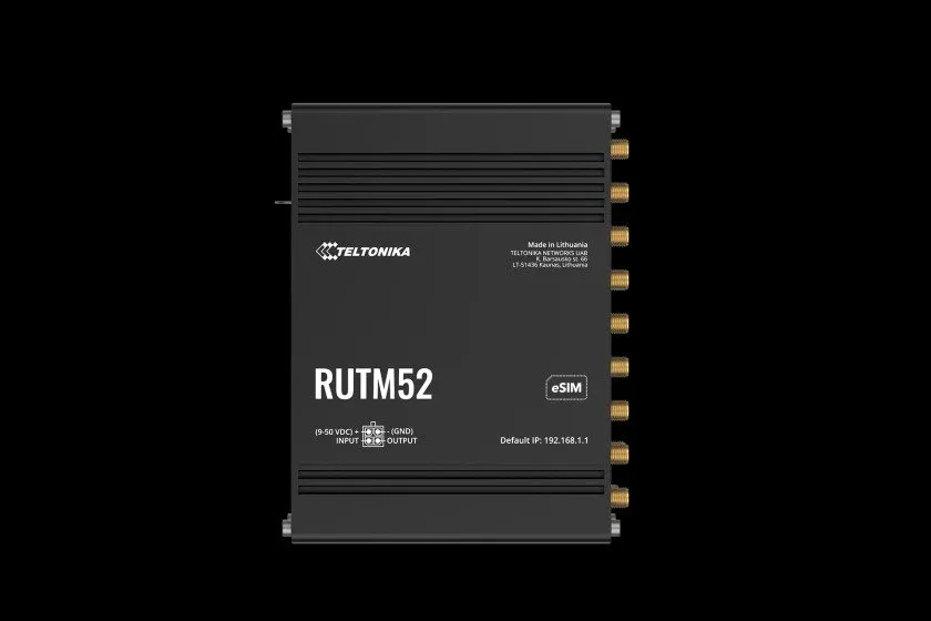 Teltonika RUTM52, Wi-Fi 5 (802.11ac), Dual-band (2,4 GHz / 5 GHz), Ethernet LAN, 5G, Sort, Industriel router