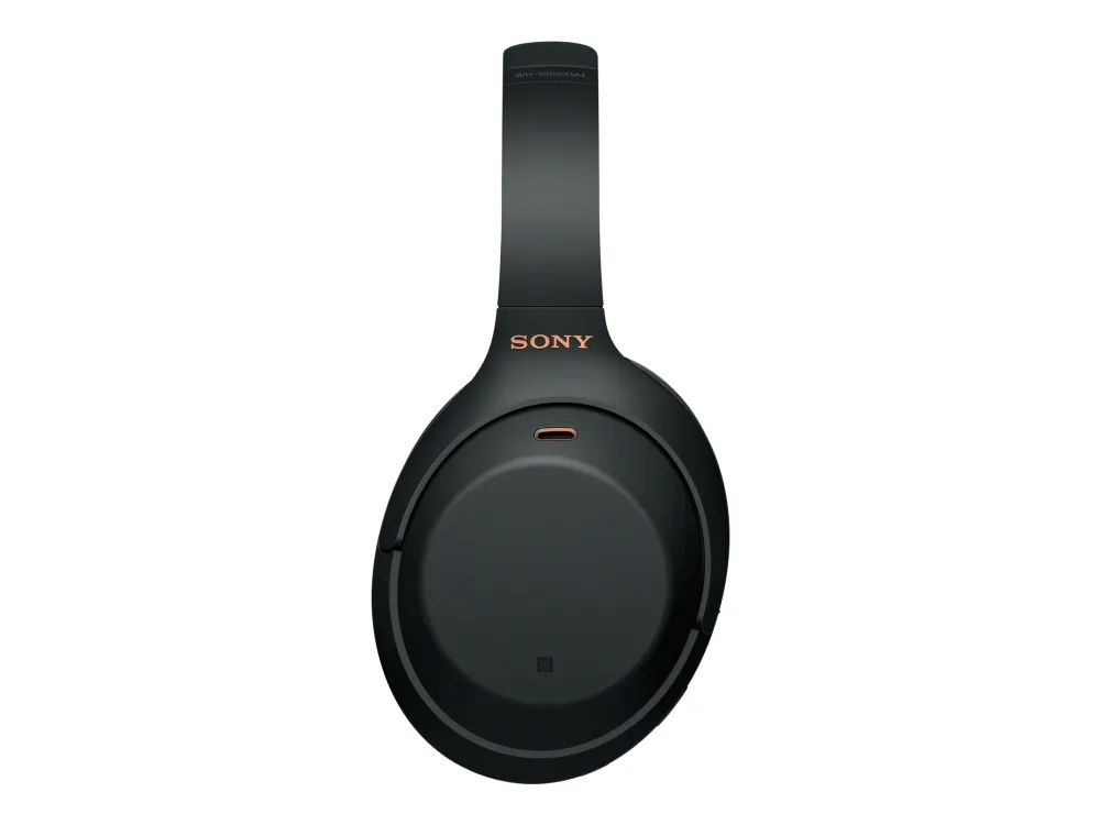 Sony WH-1000XM4 - Hovedtelefoner med mik. - fuld størrelse - Bluetooth - trådløs, kablet - NFC - aktiv støjfjerning - 3,5 mm jackstik - sort