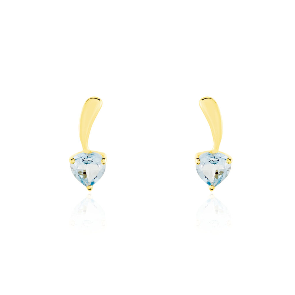 Boucles D'oreilles Puces Salona Or Jaune Topaze