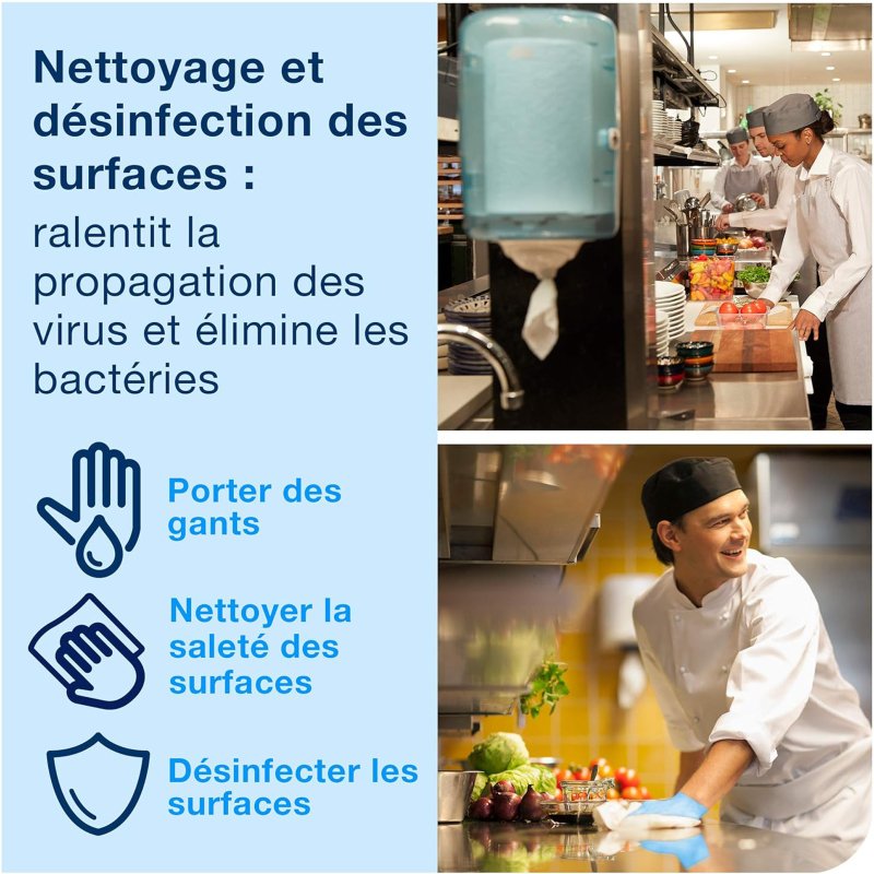 Tork Reflex™ Mini Distributeur à Dévidage Central blanc et turquoise M3, distribution feuille-à-feuille