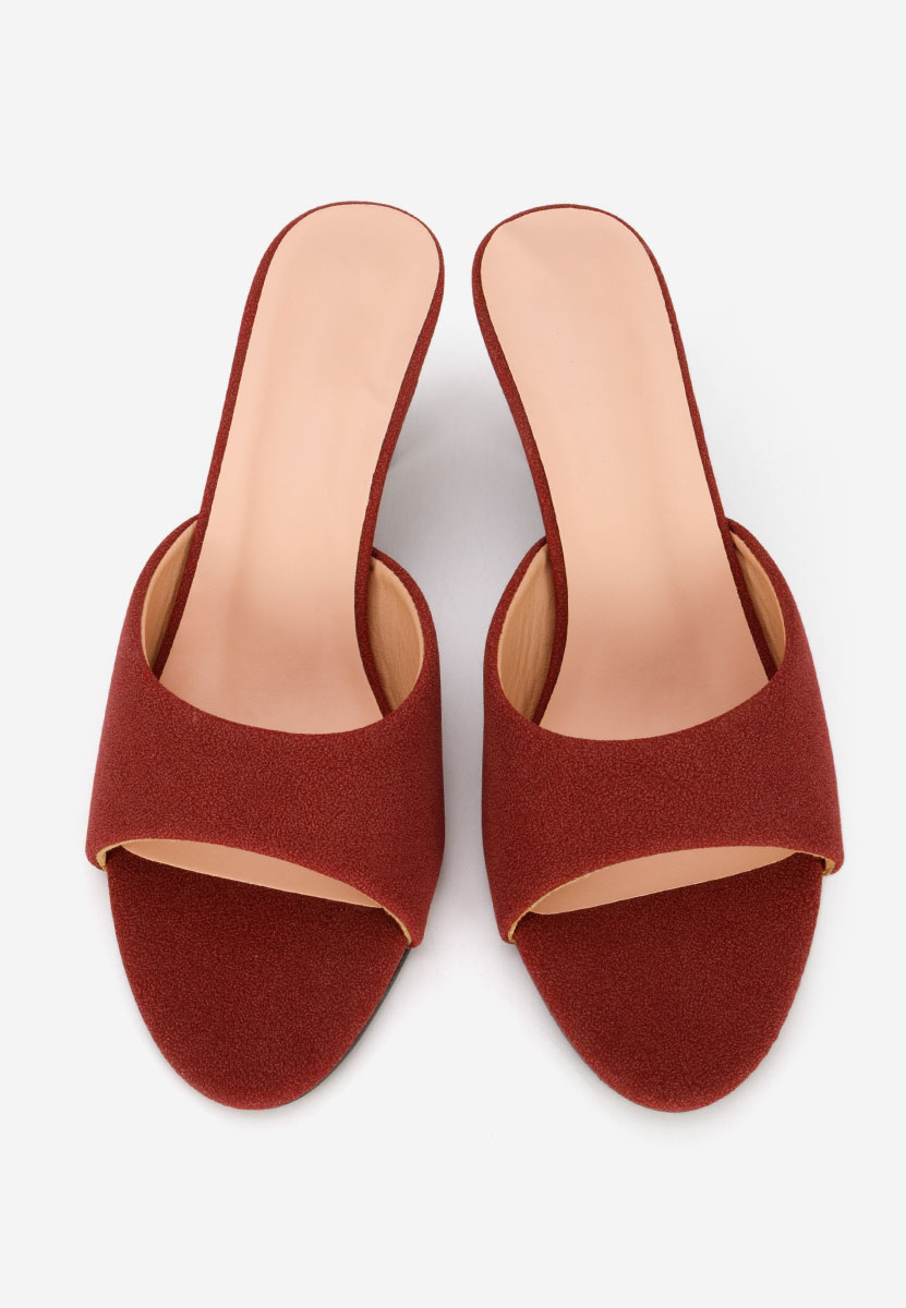 Mules à talon fin bordeaux Otelia