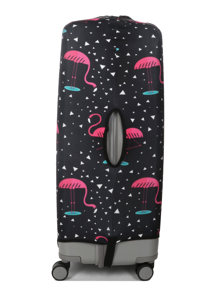 Housse de valise Periea Black with Pink Flamingos XL