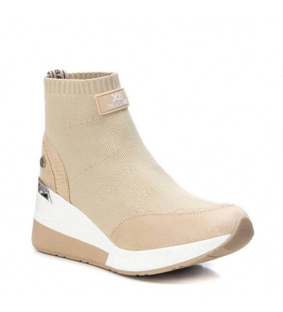 Botas de cano curto Xti 036826 bege - Altura do salto: 6 cm -
