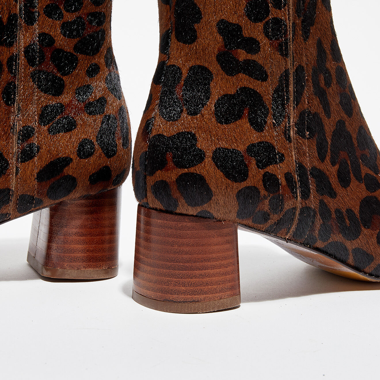 Anaki Bottines en Velours de Cuir Danae Léopard - Talon 4,5 cm