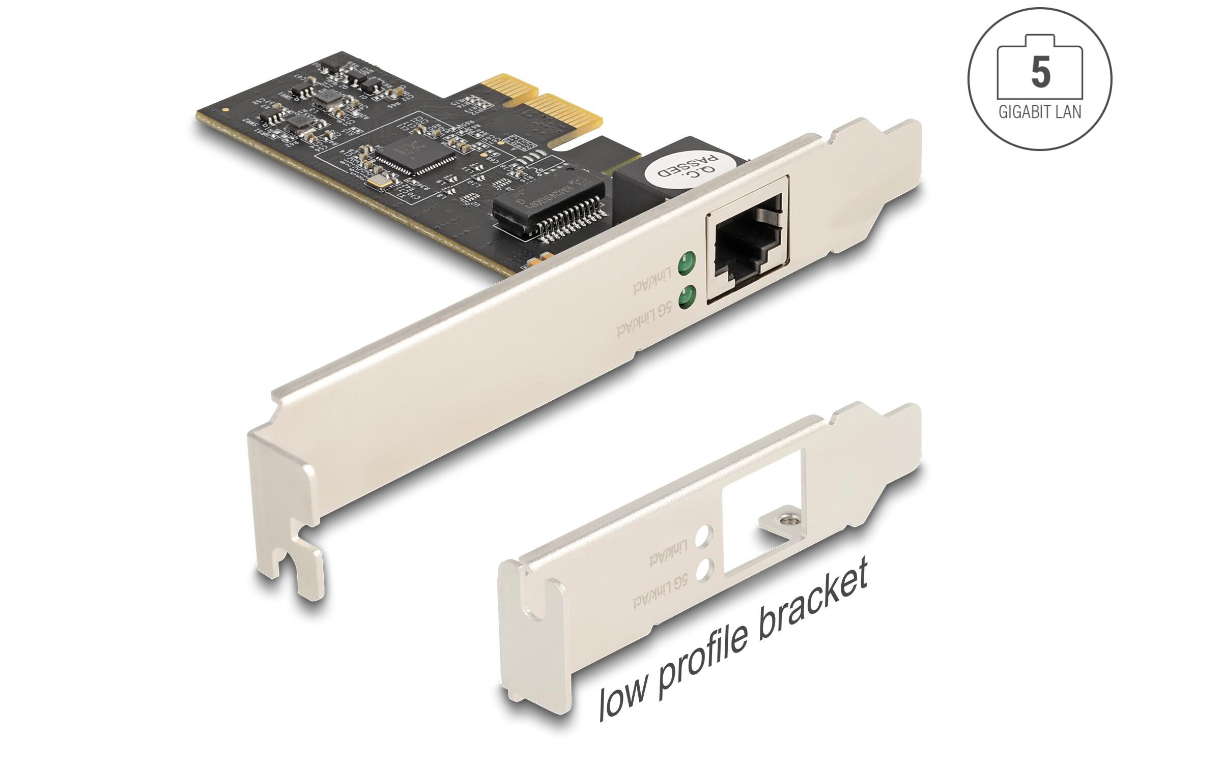 Netzwerkkarte 1x5GE PCI-Express x1Delock PCI Express x1 Karte zu 1 x RJ45 5 Gigabit LAN RTL8126